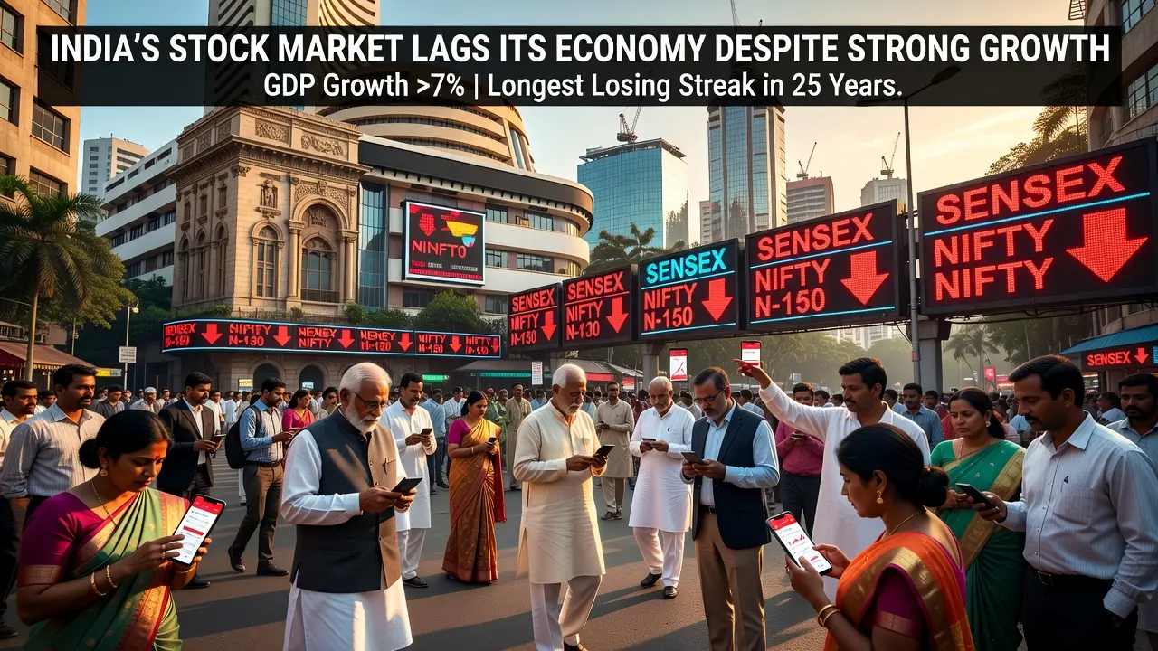 India's Stock Market Lags Its Economy Despite Strong Growth
