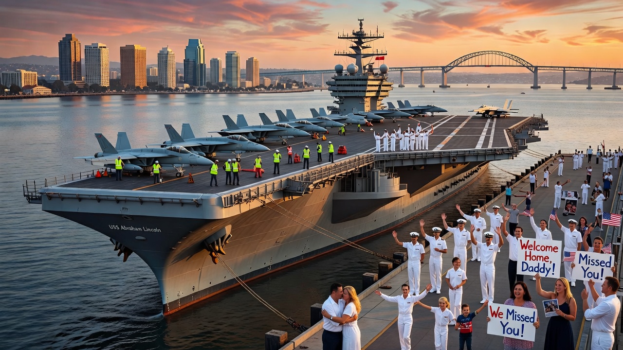 USS Abraham Lincoln Returns to San Diego After Grueling Deployment