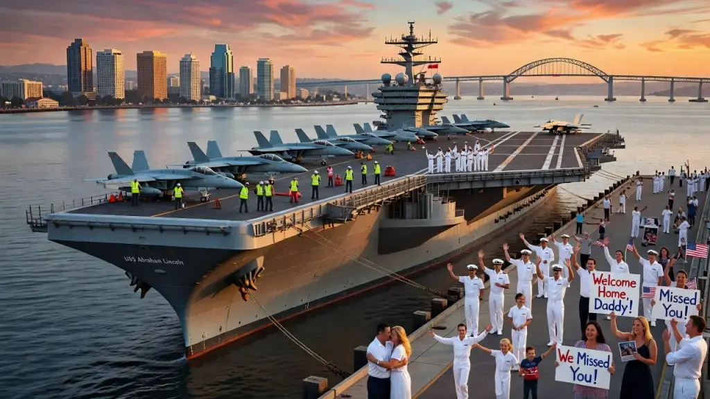 USS Abraham Lincoln Returns to San Diego After Grueling Deployment