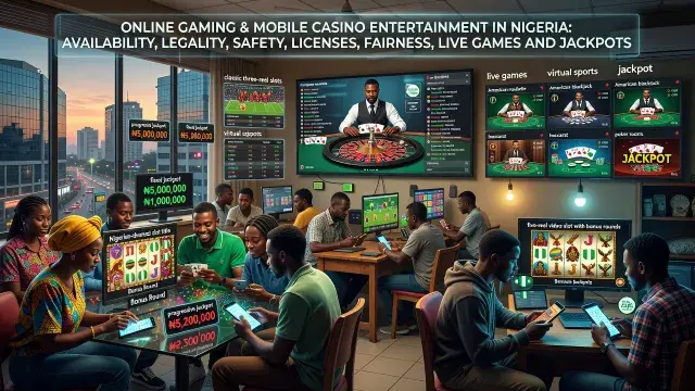 Online Gaming and Mobile Casino Entertainment in Nigeria: Availability, Legality, Safety, Licenses, Fairness, Live Games and Jackpots
